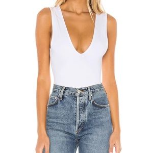 Free People Keep it Sleek Bodysuit in White
